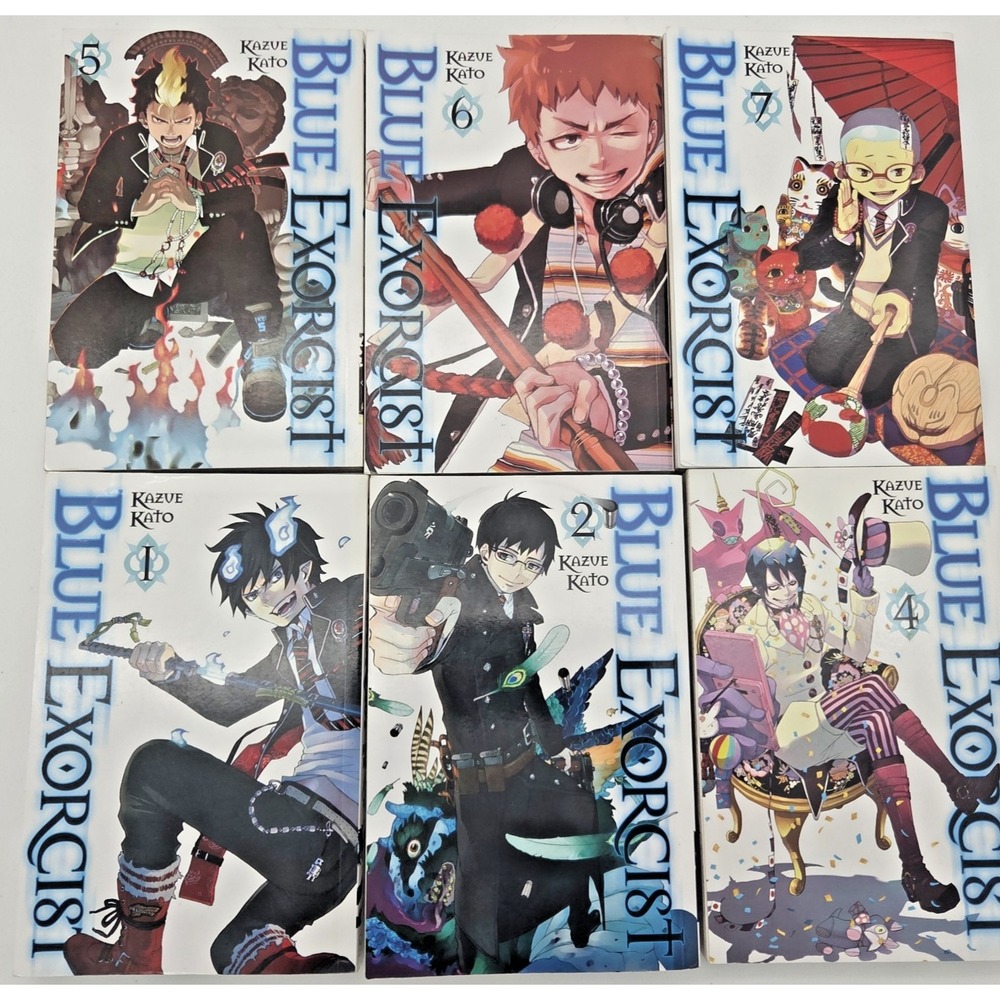 Blue Exorcist Manga Vol 1 2 4 5 6 7 Lot Kazue Kato English VIZ Media Shonen Jump